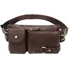 Hebetag Xieben Marsupio/Tela in Pelle Per Uomo Donna Slim Fanny Shoulder Pack Outdoor Viaggi Sport Ciclismo Escursionismo Equitazione Camping Caccia Bum Pouch Casual
