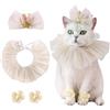 Kunyeah Set di sciarpa per animali domestici di compleanno per cuccioli costumi da principessa per cani con glitter papillon cappello paillettes bandana carino pizzo gatto vestito fiore anello gamba cane