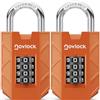 NOVLOCK Lucchetto a combinazione a 4 cifre - robusto e sicuro - arco in acciaio temprato da 7 mm - per armadietti, armadi, cancelli, recinzioni e capanni - 2 pezzi, arancione