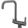 Zeffrary Rubinetto da cucina a 3 vie, rubinetto da cucina pre-finestra pieghevole con avvio a freddo, miscelatore 3 in 1 per filtro dell'acqua, girevole a 360°, rubinetto da cucina rubinetti per