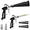 Fouvin Pistola per pulizia ad aria compressa, pistola ad aria secca per auto, pistola ad alta pressione con 2 ugelli, strumenti di pulizia auto per interni auto, sedile, cerchione, motore, divano, moquette
