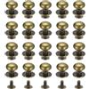 QUARKZMAN 12mm Vite a Testa Sferica Rivetti Bottone Nipplo, Confezione da 20 per Artigianato in Pelle Fai da Te Borsa Cintura, Tono Bronzo