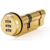 SORWDUERM 70 mm (35/35T) Oro Pvd Cilindro europeo a bottone, alta sicurezza, anti-grimaldello, anti-foratura, per porte UPVC, legno, composite