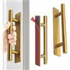 Yilceemy 2 Pezzi Maniglie Autoadesive per Mobili, Maniglie per Armadi da Cucina, Nero Maniglia Adesiva, per Armadio, Cucina, Porta Scorrevole, Porta Del Balcone (oro)