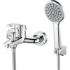Rehomthy Rubinetto Vasca da Bagno Monocomando con Soffione Doccia e Tubo, Miscelatore Vasca da Bagno con Doccetta, Cromo