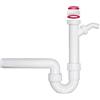 Schläfer 439506 |Sifone a S per Scarico Lavabo Bagno e Lavandino Cucina, con Attacco per Lavastoviglie e Lavatrice, Diametro 40mm, Adattatore Universale 11/2 e 11/4