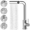 Virklyee Rubinetto a cascata da cucina estraibile Miscelatore da cucina con doccetta, Rubinetto cucina,Girevole a 360°,con 4 Tipi di Spruzzo,Calda e Fredda Regolabile(Argento)