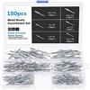 Gueenky 180 Pezzi Rivetti Alluminio, 3,2/4/4,8 mm Rivetti pop Rivetti Ciechi, 6 Dimensioni Set di Rivetti a Strappo per Metallo Legno Plastica, con Scatola di Immagazzinaggio