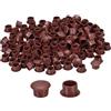 QUARKZMAN 150pz Tappi per Fori a Vite, 10mm(3/8) Dia Tappi a Bottone Rotondi Plastica, Tappi per Fori Chiusura a Scatto, Tappi a Incasso per Mobili, Rosso Marrone