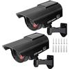 BORDEAG 2 pezzi fotocamera manichino, fotocamera finta sorveglianza, manichino, telecamera di sorveglianza con LED rosso lampeggiante, fotocamera finta con rosso lampeggiante, telecamera di sorveglianza, per