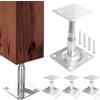 SZKKQKJ 4 supporti per pali regolabili in altezza, 100 - 140 mm, da avvitare, piedini regolabili per travi in legno, supporto per pali, per recinzioni, ripari, tettoie, pergolati, lavori di costruzione