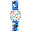 Alienwork Kids Orologio di Apprendimento Bambini Ragazzi Ragazze Argento Blu camouflage Multicolore bambini Impermeabile 5 ATM Tempo di Apprendimento
