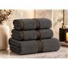 B O S A L O N I Set BOSALONI HOME Asciugamani Bagno 3 Pz - Composto da 1x Asciugamano Viso 70x140 cm + 2x Asciugamani Bidet 35x75 cm, Cotone 100% Morbido e Ultra Assorbente - Doccia, Viso, (Antracite)