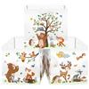 Clastyle Set di 3 Cubi Portaoggetti Ripiegabili Animali Foresta Kallax Contenitori Albero per Scaffale Scatole Portaoggetti Genitore per Libro Giochi, Oso Cervo, 30x30x30 cm
