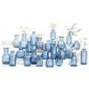 Sawoake Set di 24 vasi in vetro per decorazione da tavolo, matrimonio, ricevimento, casa, bottiglie vintage, trasparenti, vasi decorativi in vetro con coperchi (24, blu)