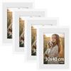 Anhow Set di 4 Cornice 30x40 cm (11,81x15,75 Pollici), Cornice Foto 30x40cm con Passepartout per Foto 20x30 cm e A4 Cornici Portafoto per la Decorazione - Bianco / 30x40 cm (11,81 x 15,75 Pollici)