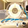 BRIMETI Striscia LED 24V COB 5M Luce Interno 4000K Bianco Naturale Dimmerabile Autoadesivo Strisce con RF Telecomando Alimentatore Nastro 320LEDs/M Nastri LED Larghezza 8mm, per Cucina Soggiorno