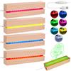 BORDEAG LED Luci Display Base, 4 Pezzi Base Luce Led Legno con USB, Base Rettangolare con Led per Lastra in Acrilico, Lastra in Cristallo, Lunghezza 15 cm, 7 Colori Regolabili