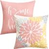 Aisybaklyn Home Rosa Federe Cuscini per Divano Motivo Dalia Cuscini Decorativi 50x50 cm Copricuscini Divano Fodere Cuscini Decorativi Doppia Faccia Stampa Fodera per Cuscino per Divano Soggiorno Sedia Letto