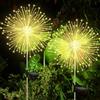 CNMTCCO 2 luci solari da giardino,120 luci solari da giardino a LED,8 modalità, luci solari impermeabili a forma di soffione,decorazioni solari da giardino bianco caldo,per esterni,vialetti da giardino,prati