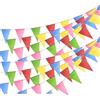 ZoneYan 100m Bandierine Colorate, ZoneYan Banner Bandierine Tessuto, Bandierine Striscione, 150 Bandiere Triangolari Per Esterno Feste Compleanno (L-100m)