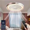 ASJK Lampada da soffitto con ventilatore, 72 W, 7200 lm LED moderno con telecomando Ventilatore Ventilatore da soffitto Lampada da soffitto per soggiorno Camera da letto, Marrone