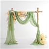 EBETA Tenda per matrimonio, decorazione a mano libera, per arco di nozze e uva a baldacchino, tenda per finestre, Mantovane in tessuto chiffon (Matcha, 70 x 600 cm)