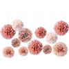 TIANNAIT 12 palline di fiori di carta, pompon in tessuto per matrimoni, compleanni, addio al nubilato, feste femminili, decorazioni per sfondo, 30,5 cm, rosa