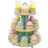 MengH-SHOP Espositore per cupcake a 3 livelli, in cartone, supporto per torta per bambini e feste di compleanno a tema