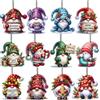 XFSRG 36 Pezzi Ciondoli Natalizi Decorazione di Natale Specie Gnomo in Legno Appendere Ornamento per Albero di Natale Perfetto La Casa Regali Feste (Set 4)