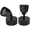 Luxvista 12V Lampada da Lettura LED 3W Lampada Nera Faretto da Parete per Interni con Interruttore, Flessibile 180 ° Illuminazione Camper per Yacht, RV, Caravan, Furgone (Bianco Caldo, 2 Unità)