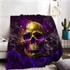 KAIDAARTLH Coperta con teschi, motivo gotico con teschi stampato, morbida e confortevole coperta in pelliccia sintetica, coperte per Halloween (B, 130x150cm)