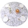 hometrixx Tovaglia Rotonda 152 cm con Elastico Marmo Bianca Grigia PVC | Tovaglie Antimacchia, Impermeabile, Facile da Pulire, Copritavolo, per Cucina Sala da Pranzo
