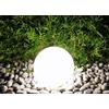 Trango - Set di 1 sfera da giardino 200 WB IP65, colore bianco opaco, diametro 20 cm, con 1 lampadina LED E27 * SNOW * lampada a sfera con cavo di circa 5 m IP44, lampada da giardino, sfera luminosa
