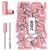 OIXEYA 100 pezzi Punte Fresa Unghie Professionale, Bande piccole per la levigatura delle unghie #240, bande abrasive piccole con punta a mandrino da 3 mm aggiornata,nastro abrasivo professionale