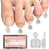 NOVO OVO Upgrade - Punte flessibili in gel semi-coprenti, morbide, con linea ausiliaria per allungare le unghie dei piedi, quadrate, rotonde, medie larghe, per pedicure acriliche, salon fai da te, 15