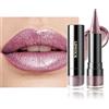 Lestpola Rossetto glitterato metallizzato, rossetto viola chiaro lucido opaco lungo tenuta waterproof, rossetto alto pigmento senza trasferimento, 2 in 1 matita per labbra ombretto, trucco da donna