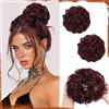 Sofeiyan 2PCS chignon finto per capelli,Ondulato Chignon Finto per Capelli con Elastico,Sintetica Coda di Posticci per Capelli per Donne,Rosso Vino