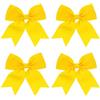 JIHUOO 4 fermagli per capelli grandi con fiocco in grosgrain, eleganti fermagli per capelli, graziosi, accessori per capelli da cheerleader, per donne e ragazze, colore giallo