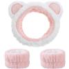 AOZUO Fascia per capelli cosmetici per trucco e lavaggio, orecchie d'orso, fascia elastica per lavare il viso, assorbente, per ragazze, donne, yoga, sport, cura della pelle, cosmetici, doccia(B)