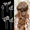 AOZUO 5 fermagli per capelli da sposa con strass, per matrimoni, matrimoni, perle, francesi, per spose, donne, feste di compleanno, damigelle d'onore