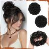 Sofeiyan 2PCS chignon finto per capelli,Ondulato Chignon Finto per Capelli con Elastico,Sintetica Coda di Posticci per Capelli per Donne,Castano Scuro
