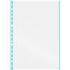 Grafoplás Grafoplas - Buste in plastica per fogli, 10 pezzi, vetro, bordo blu pastello, polipropilene extra, dorso rinforzato, perfetto per raccoglitori anelli