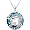 YFN Figlia/padre/madre/sorella collana in argento sterling 925 ciondolo famiglia gioielli moda regali per donne uomini ragazze, normale, Argento sterling, Non pietra preziosa