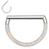 AROWRO Anelli Septum Argento Gioielli Septum 16G Anello Naso Hoops D Shape Daith Tragus Helix Conch Piercing Gioielli 10mm Cartilagine Helix Orecchini Opale Bianco Cartlidge Gioielli Septum Clicker