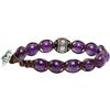 Generico Bracciale Tamashii Originale Tibetano BHS1100-8 in Ametista Naturale con Ruota della Preghiera in Argento 925 - Unisex, Regolabile, Gioiello per Spiritualità e Calma Interiore