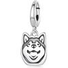 Kerraom Charm Bracciale con ciondolo a forma di cane, per bracciale e collana, in argento 925, con chiusura a clip, per donne, cuccioli, gioielli di compleanno, Argento