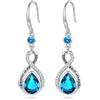Eusense Orecchini Infinito con Goccia in Topazio Blu Orecchini Pendenti Donna Gioiello per Donna, Regalo per Festa della Mamma Anniversario o San Valentino