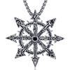 EUDORA Harmony Ball Collana Stella del Caos per Donna Uomo, Ciondolo Stella del Caos a Otto Punte in Argento Sterling 925, Stella Magica del Caos Frecce Protezione Amuleto Collane Gioielli, 22+2