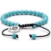 oasymala Bracciale Om Wish regolabile Meditazione Mala Preghiera Perline Yoga Om Gioielli intrecciati con perline Mala (Turchese verde (Green Turquoise))